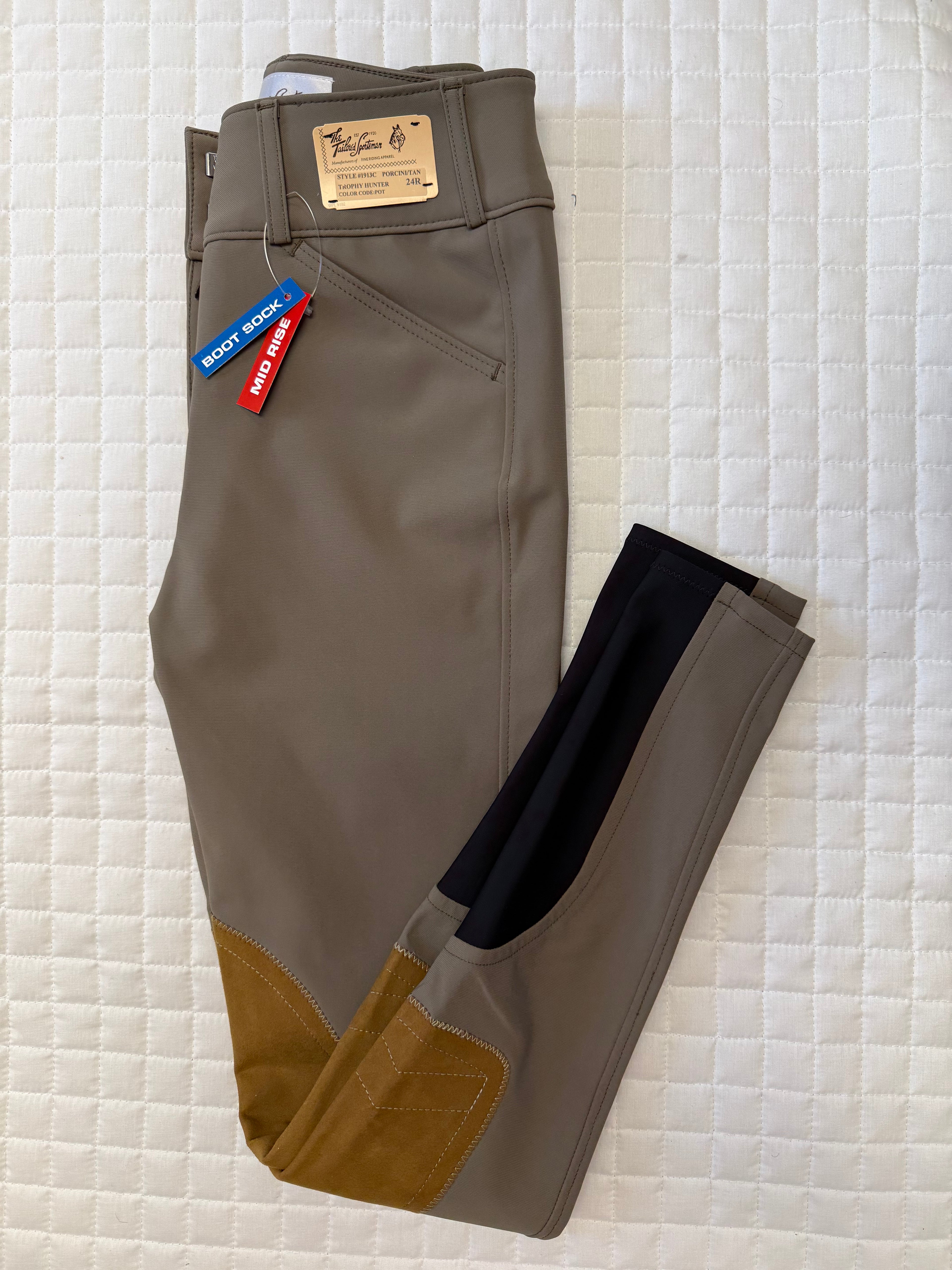 Ladies Tailored Sportsman Breeches Tech Light Mid Rise Porcini