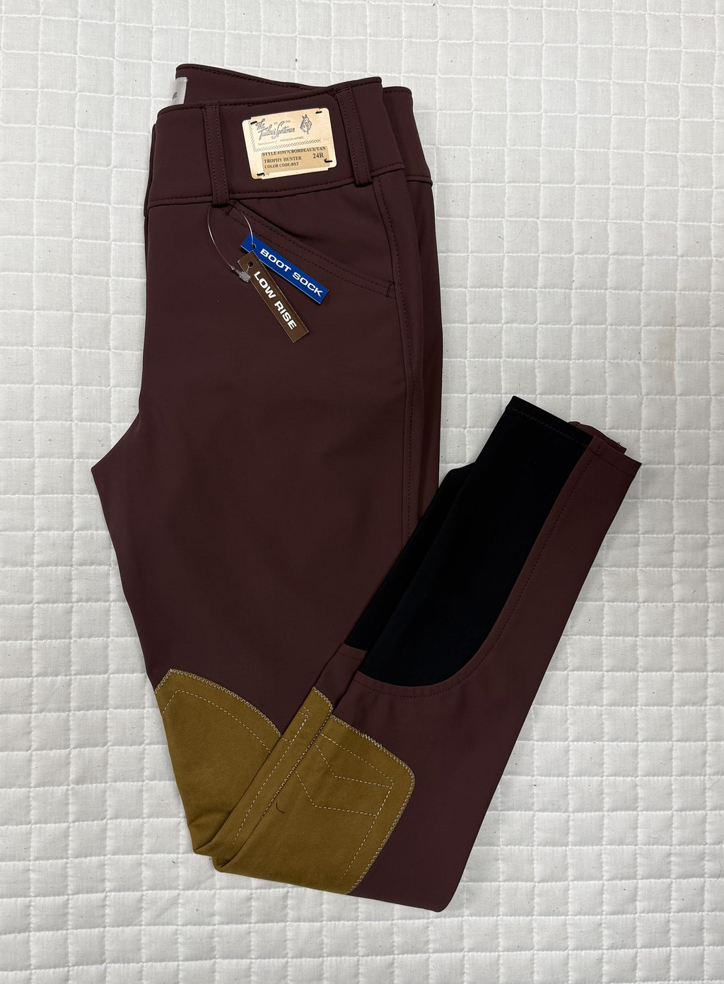 Ladies Tailored Sportsman Breeches Tech Light Low Rise Bordeaux