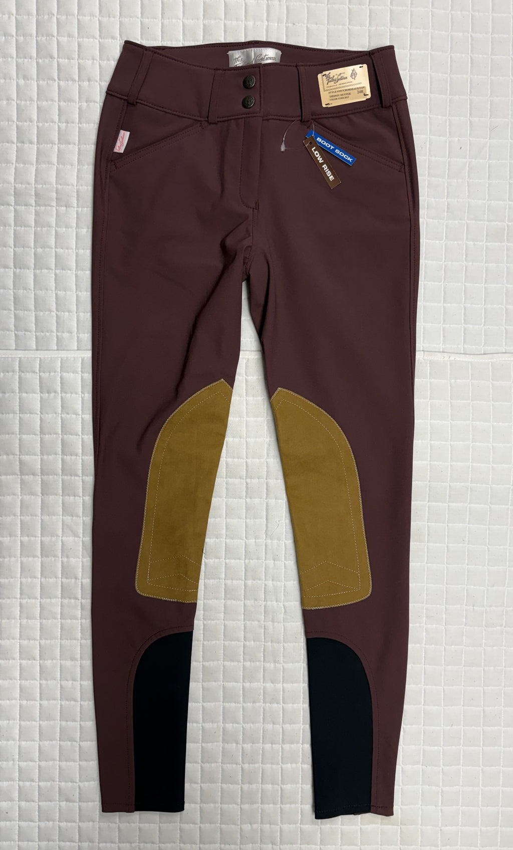 Ladies Tailored Sportsman Breeches Tech Light Low Rise Bordeaux