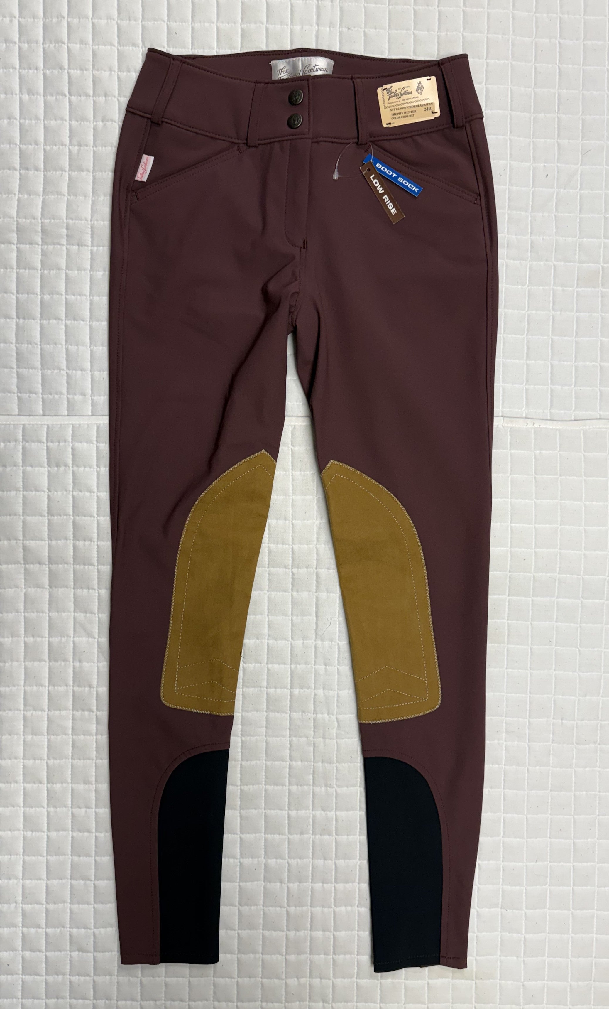 Ladies Tailored Sportsman Breeches Tech Light Low Rise Bordeaux