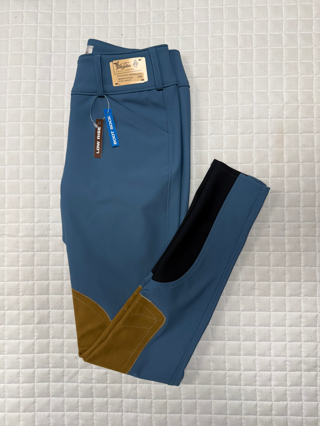 Ladies Tailored Sportsman Breeches Tech Light Low Rise Deep Sea Blue