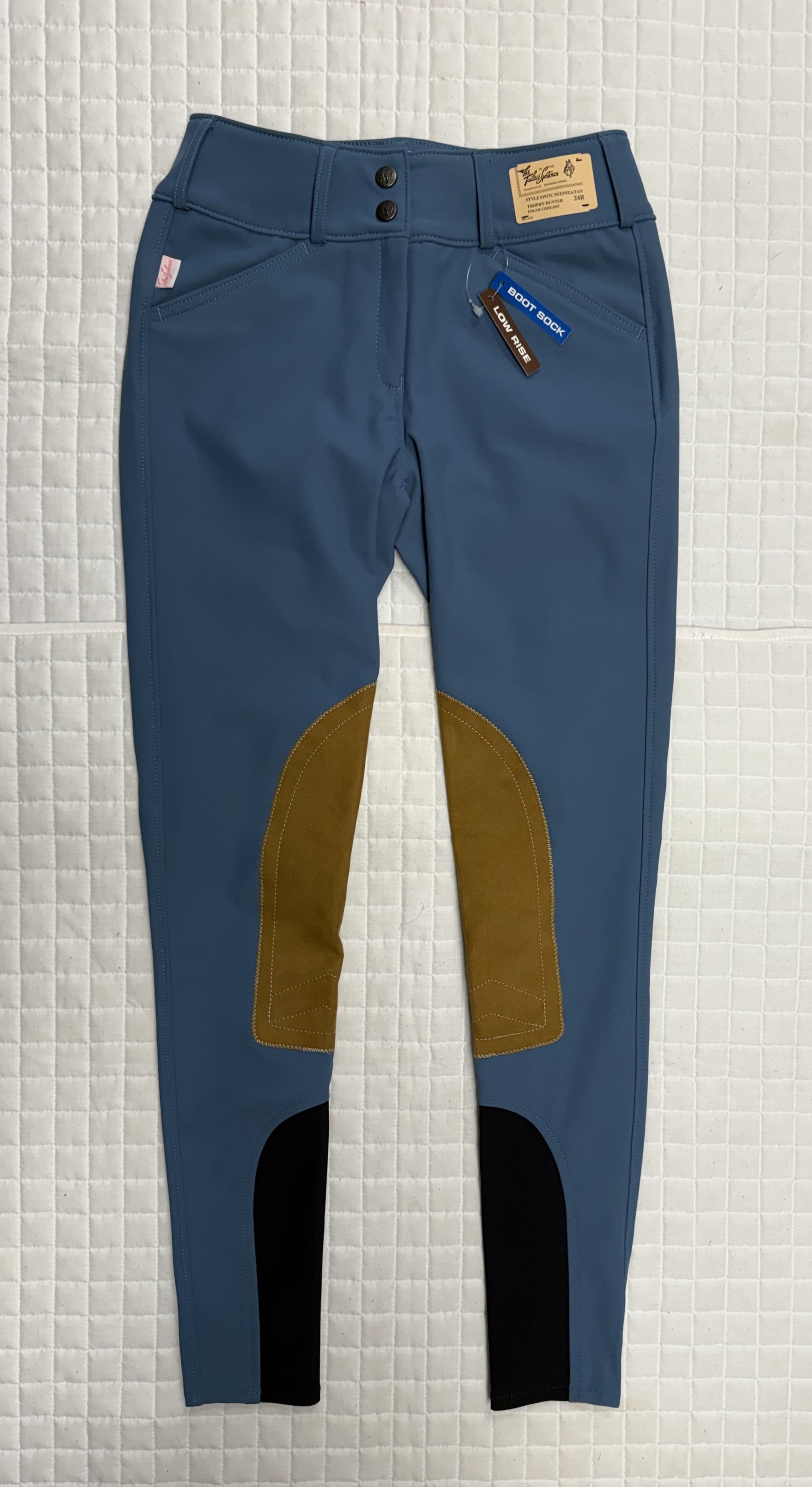 Ladies Tailored Sportsman Breeches Tech Light Low Rise Deep Sea Blue