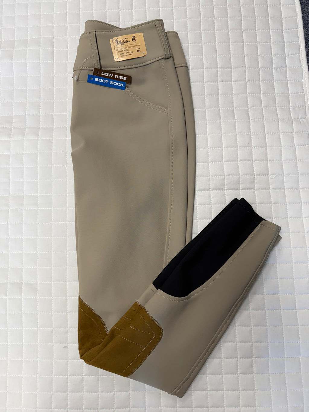 Youth Tailored Sportsman Breeches Technical Fabric Sock Bottom Tan