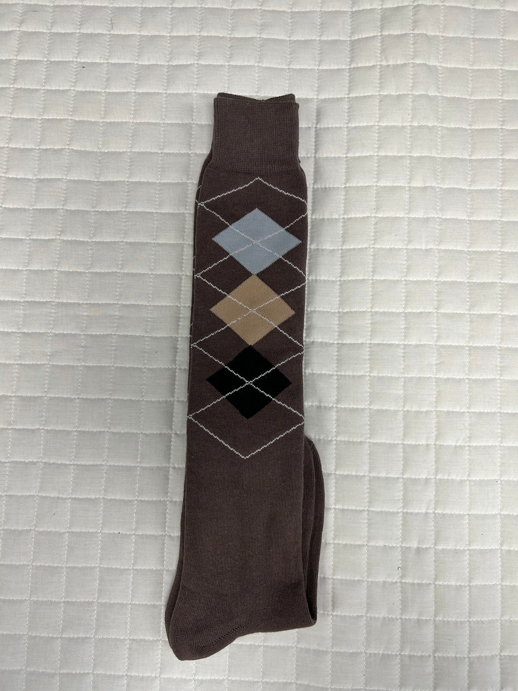 Argyle Cotton Knee High Socks