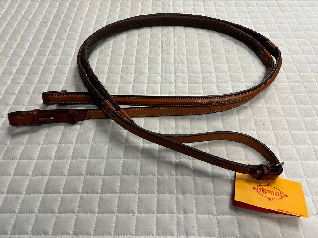 Edgewood Fancy Raised Brown Rubber Reins