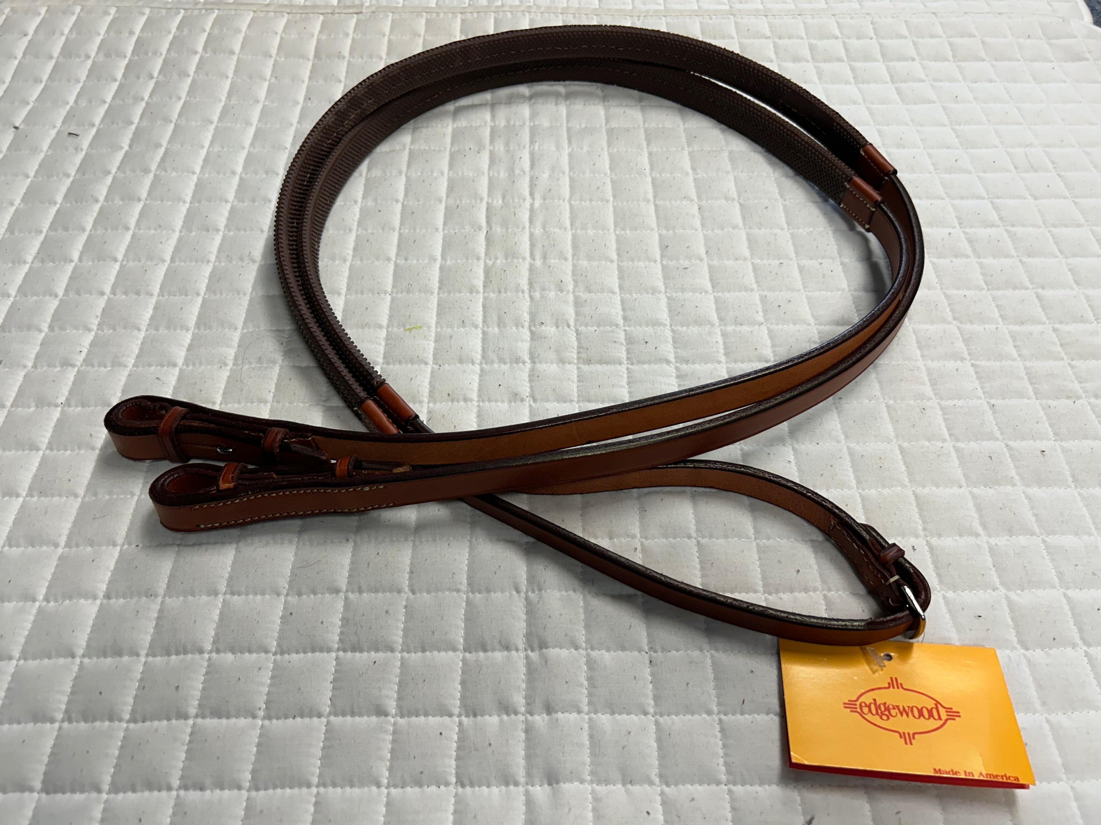Edgewood Flat Brown Rubber Reins