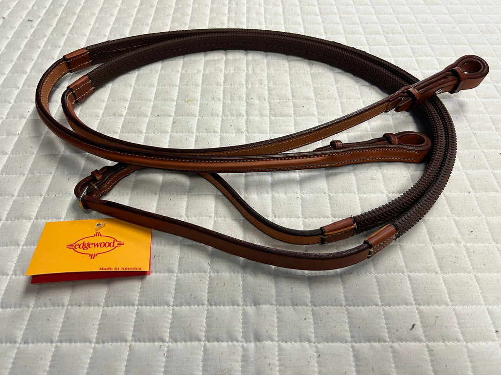 Edgewood Plain Raised Brown Rubber Reins