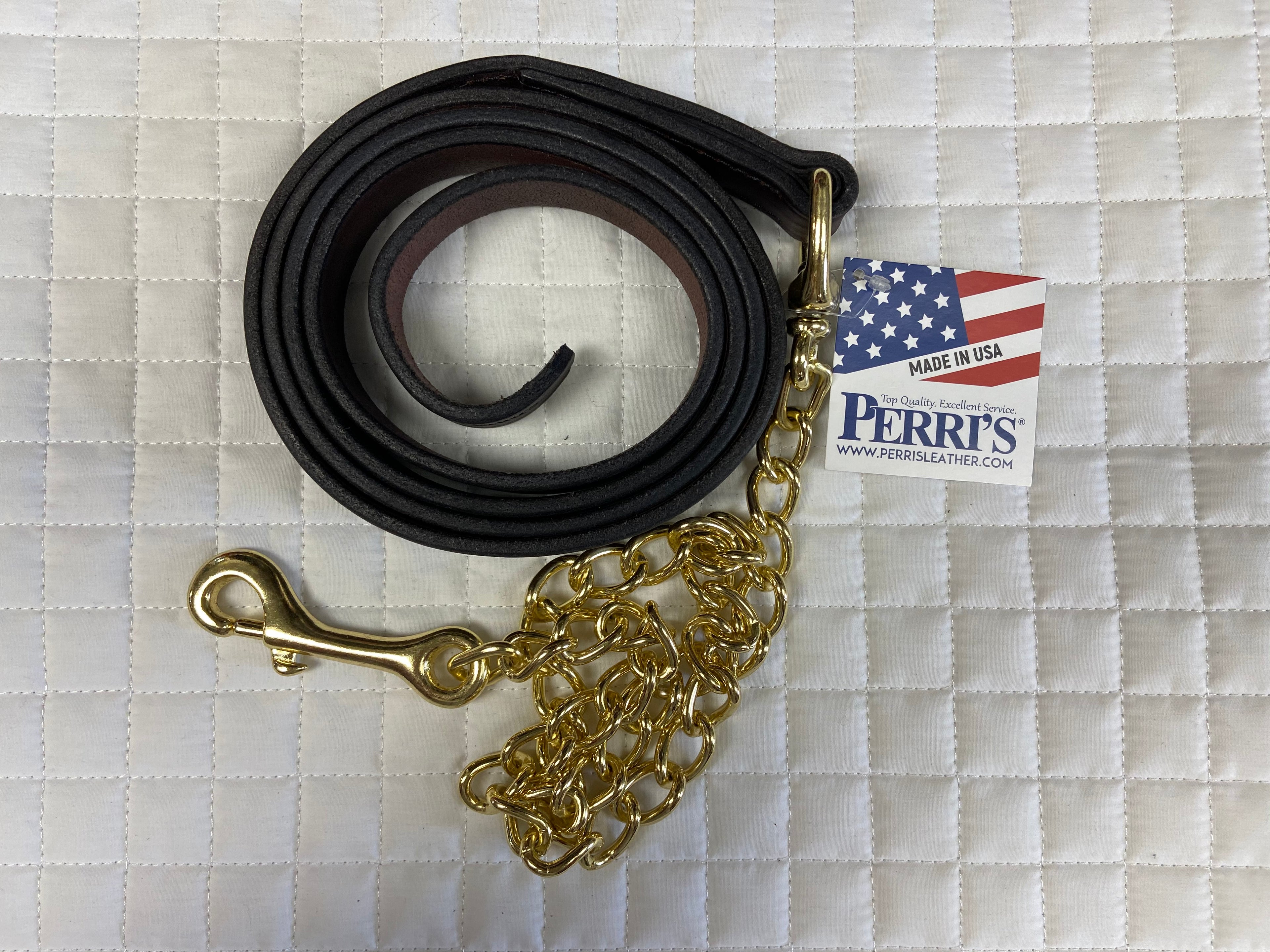Perri's Leather Lead with Chain