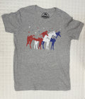 Kids Red White Blue Horses T Shirt