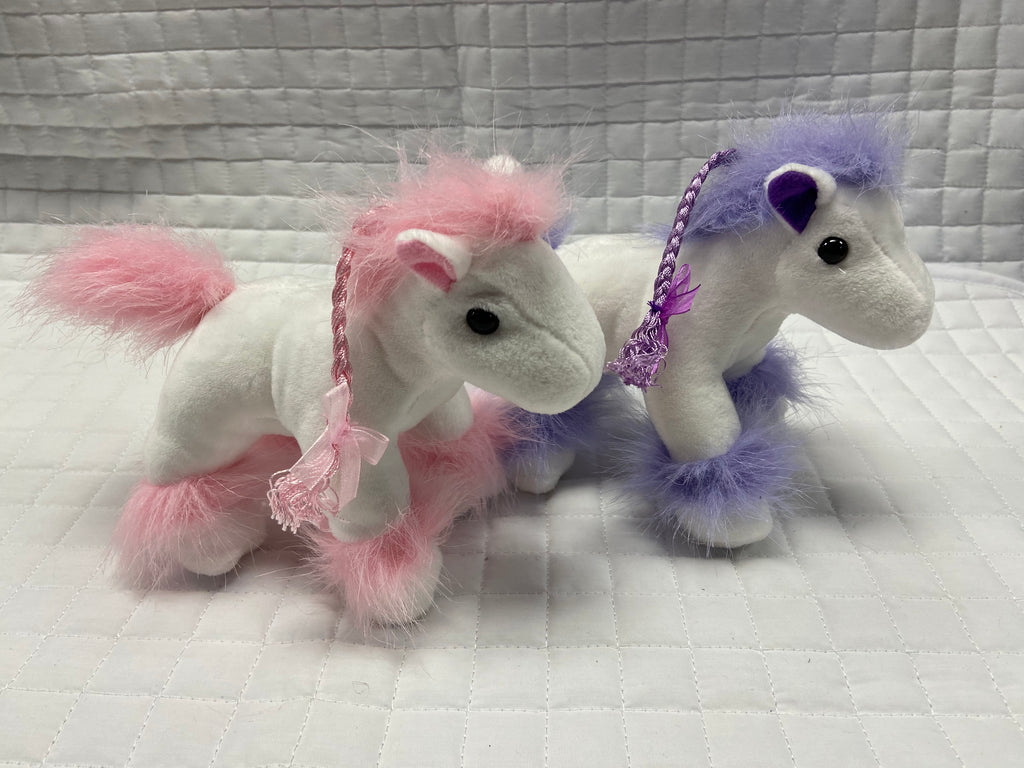 White Stuffed Horse Toy 9"