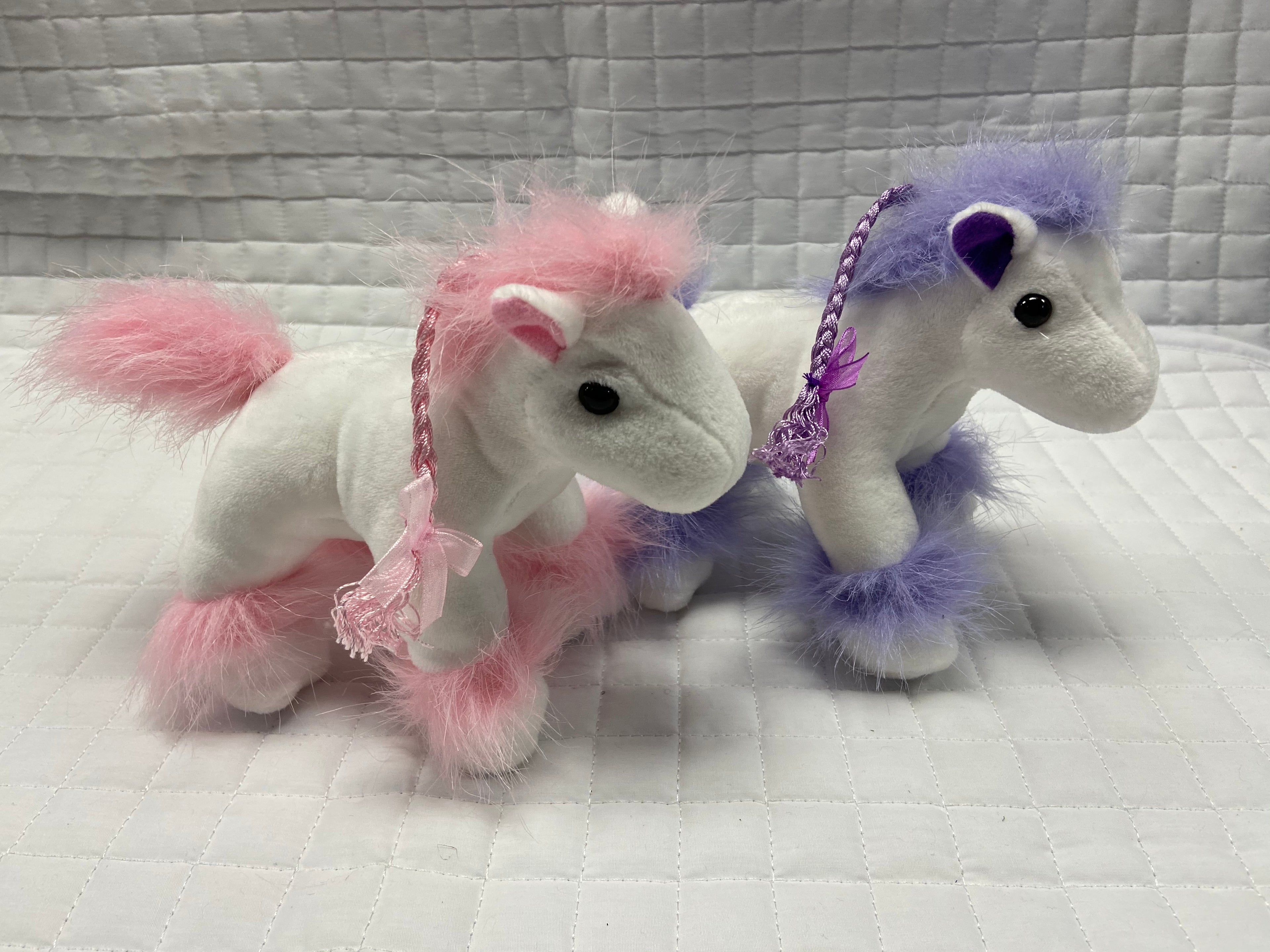 White Stuffed Horse Toy 9"