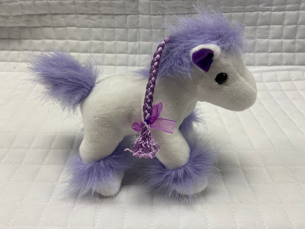 White Stuffed Horse Toy 9"