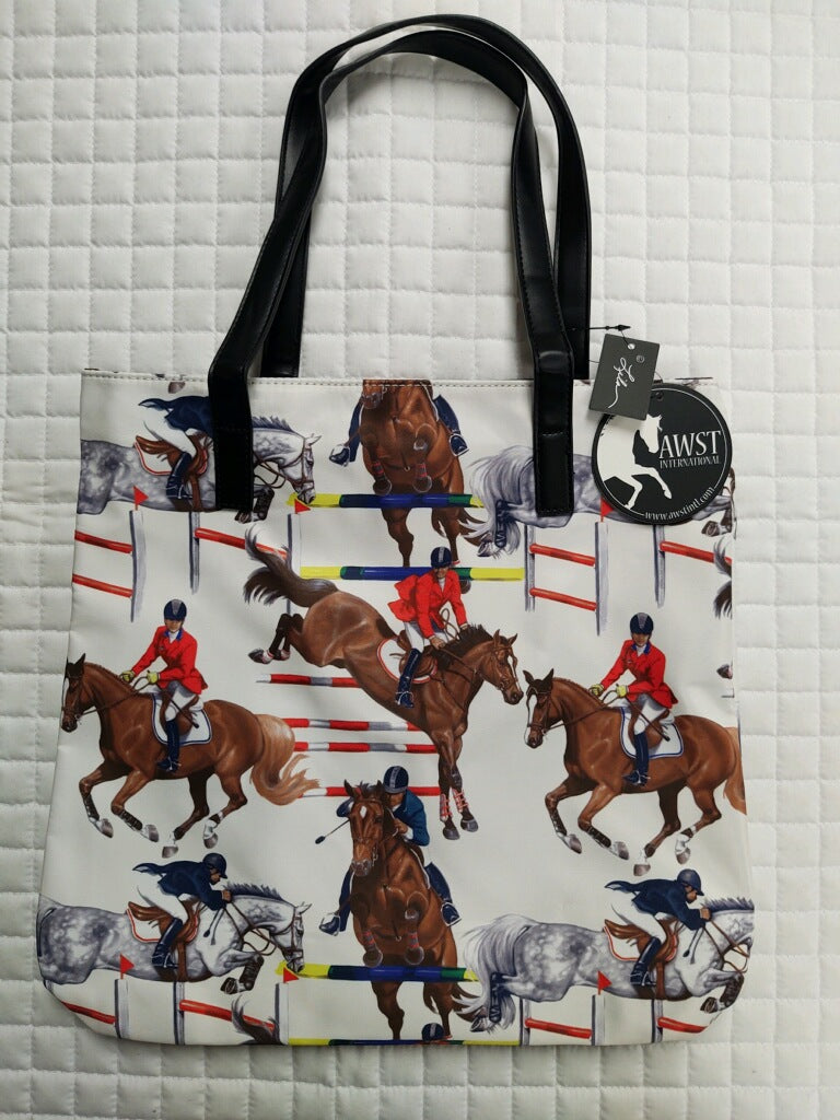 Equestrian Theme Patterned Tote