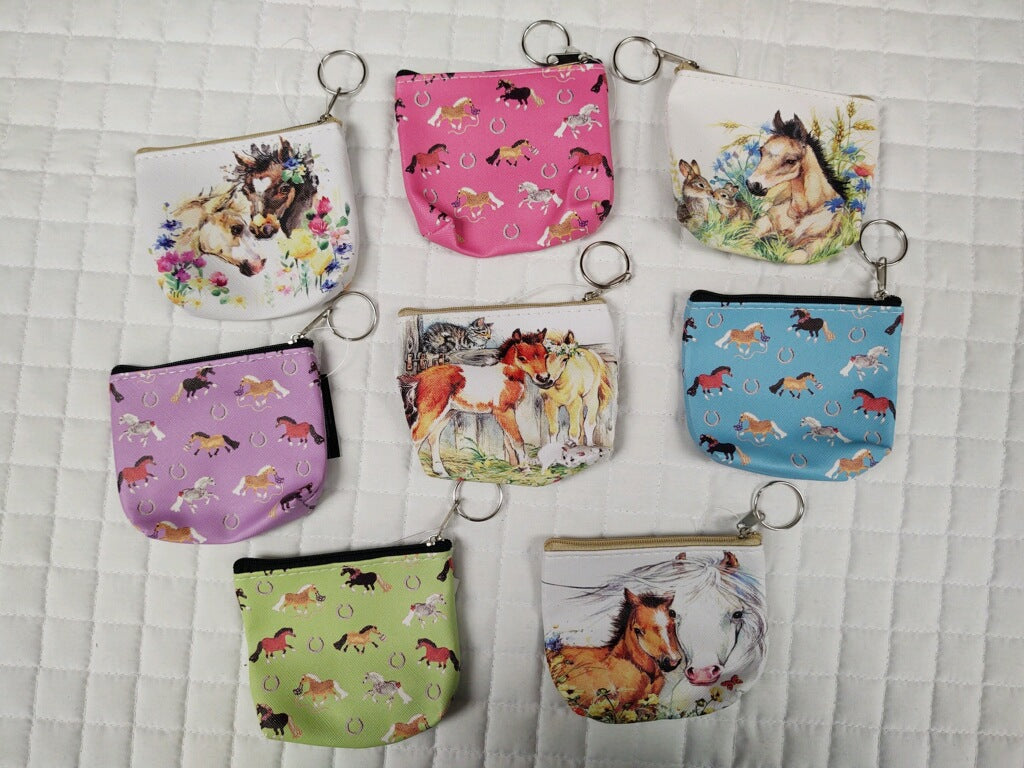 AWST Int'l Lila Pony Puff Coin Purses