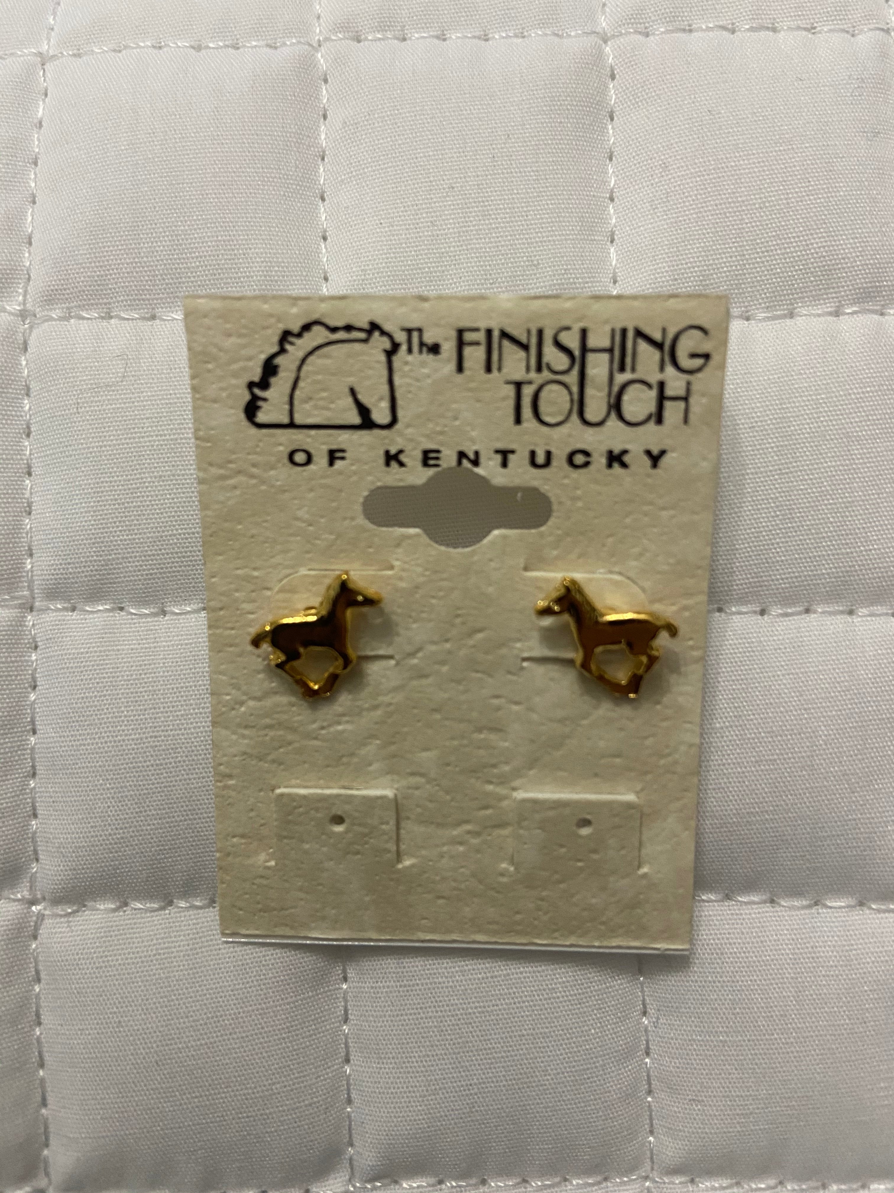 Gold Running Pony Earrings