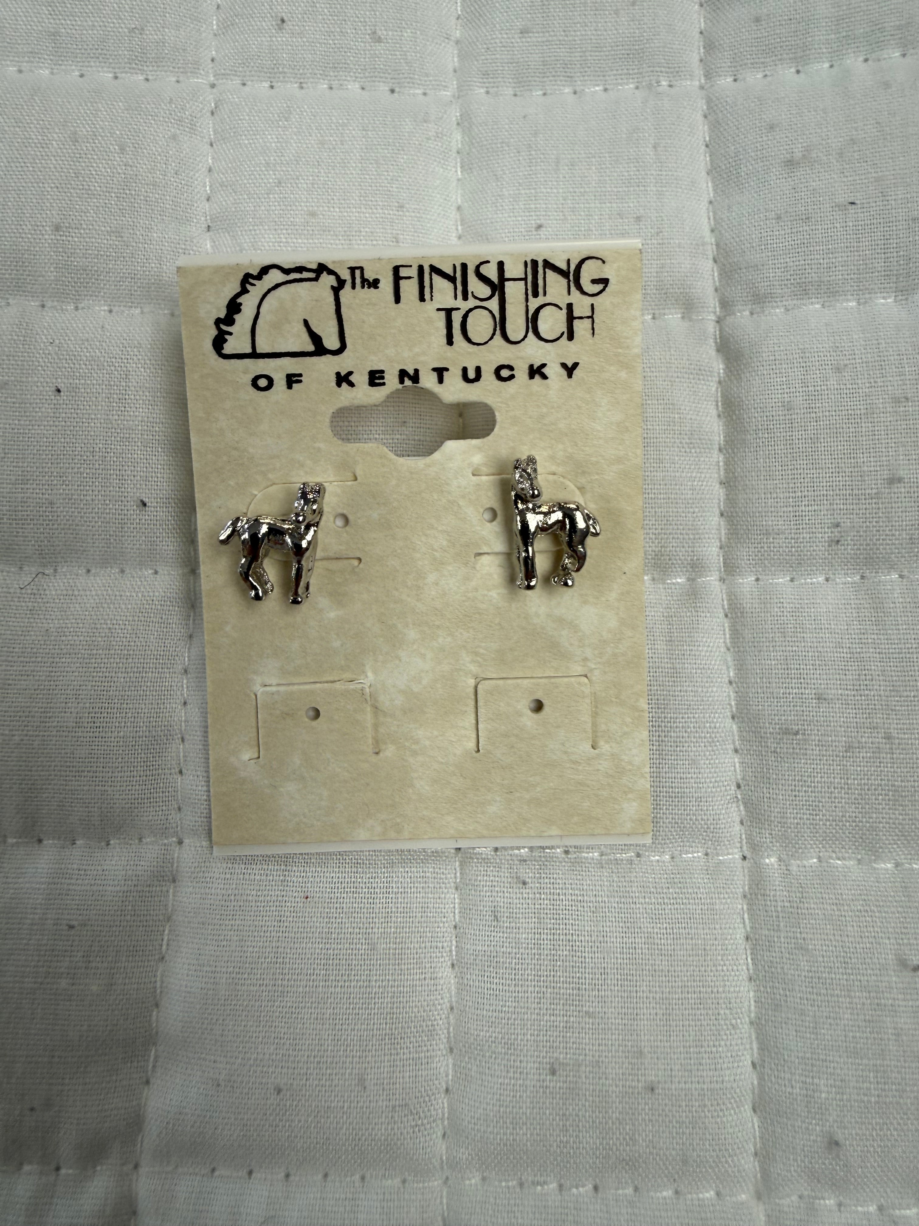 Silver Turned Horse Head Earrings