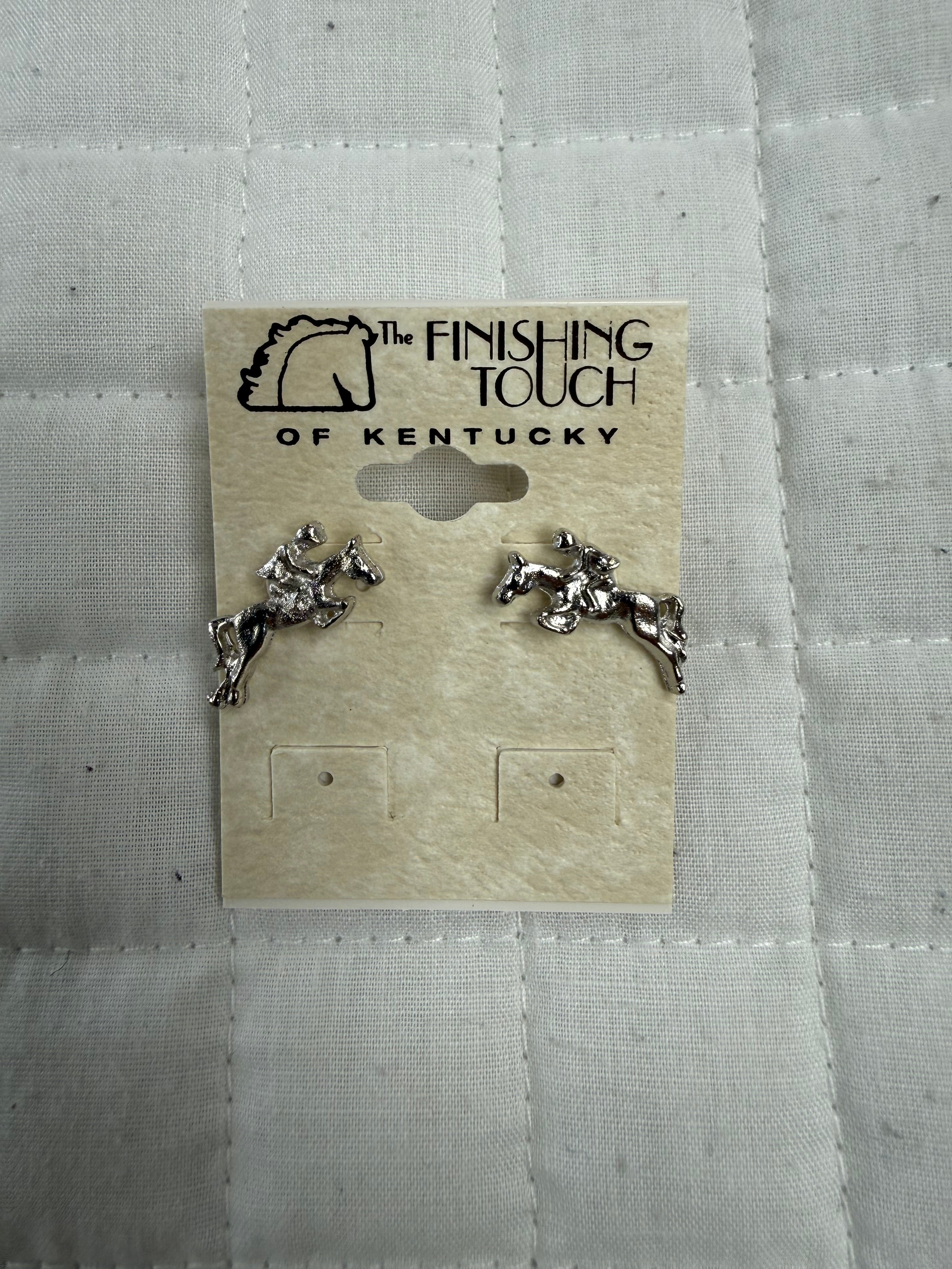Silver Jumping Horse Earrings