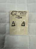 Silver Stirrup w Stone Earrings