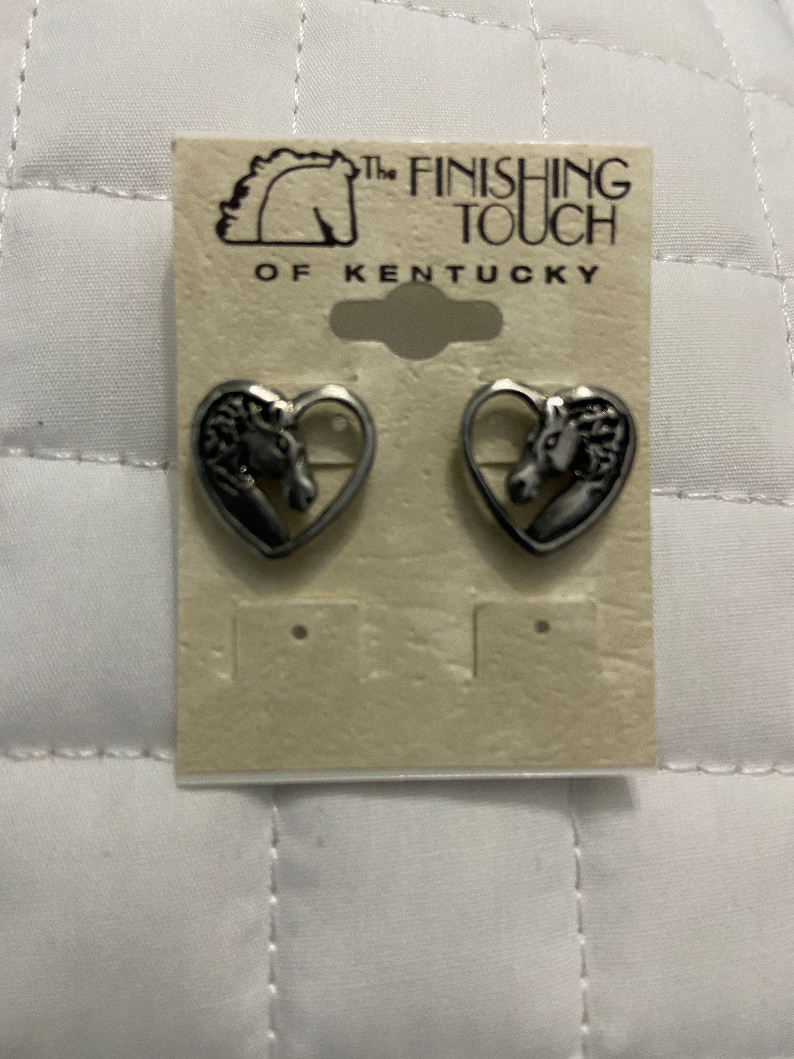 Silver Head in Heart Earrings