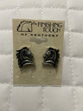 Silver Head with Flying Mane Earrings