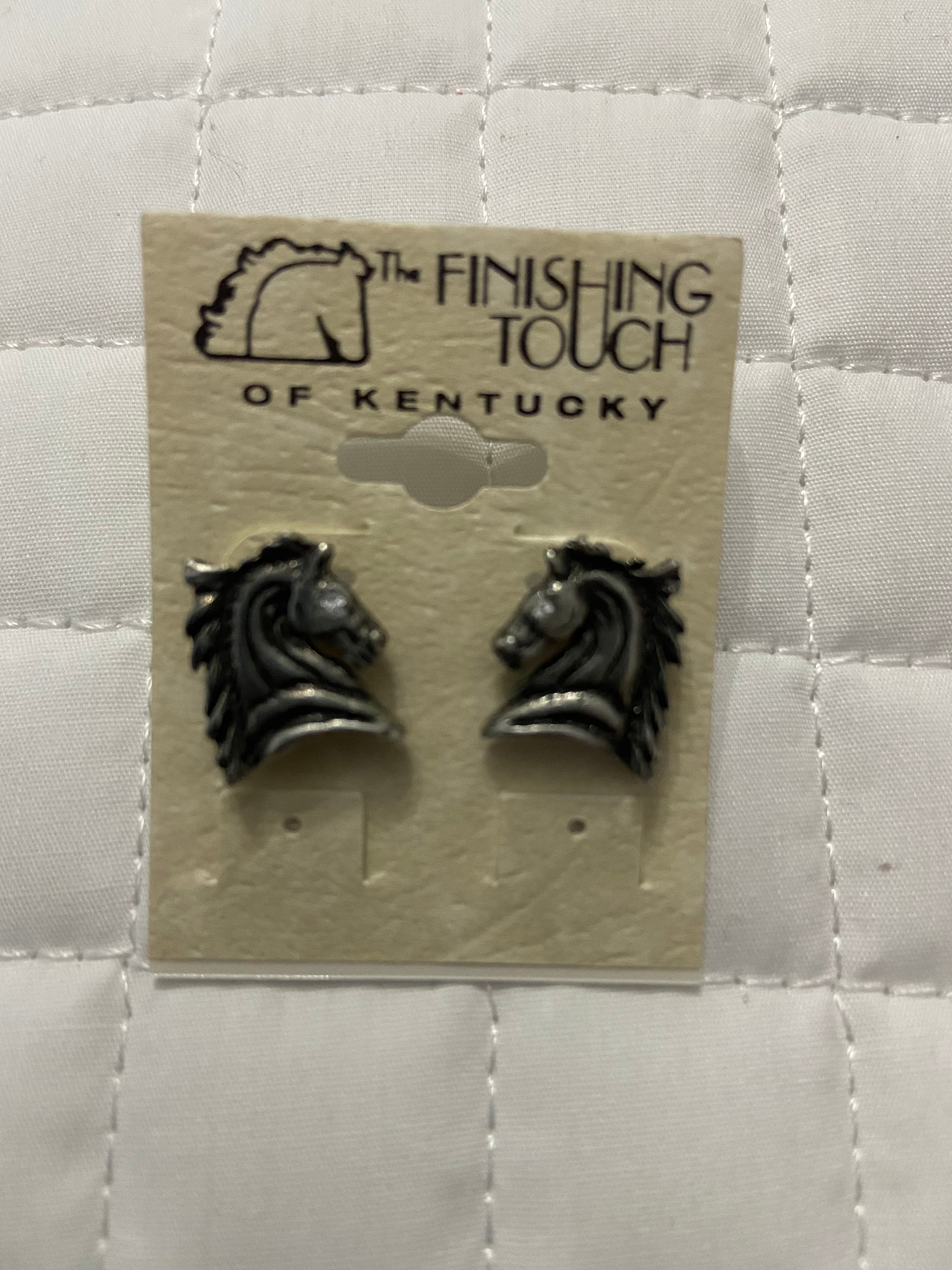 Silver Head with Flying Mane Earrings