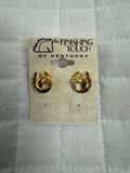 Gold Horseshoe With Horsehead Earrings