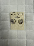 Silver Horseshoe Heart Earrings