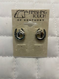 Silver Horseshoe Earrings With Horsehead