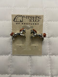 Silver Fluffytail Horse Earrings