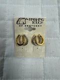 Silver / Gold Double Horseshoe Glitter Earrings
