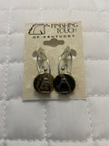 French Wire Stirrup on Hammered Disc Earrings