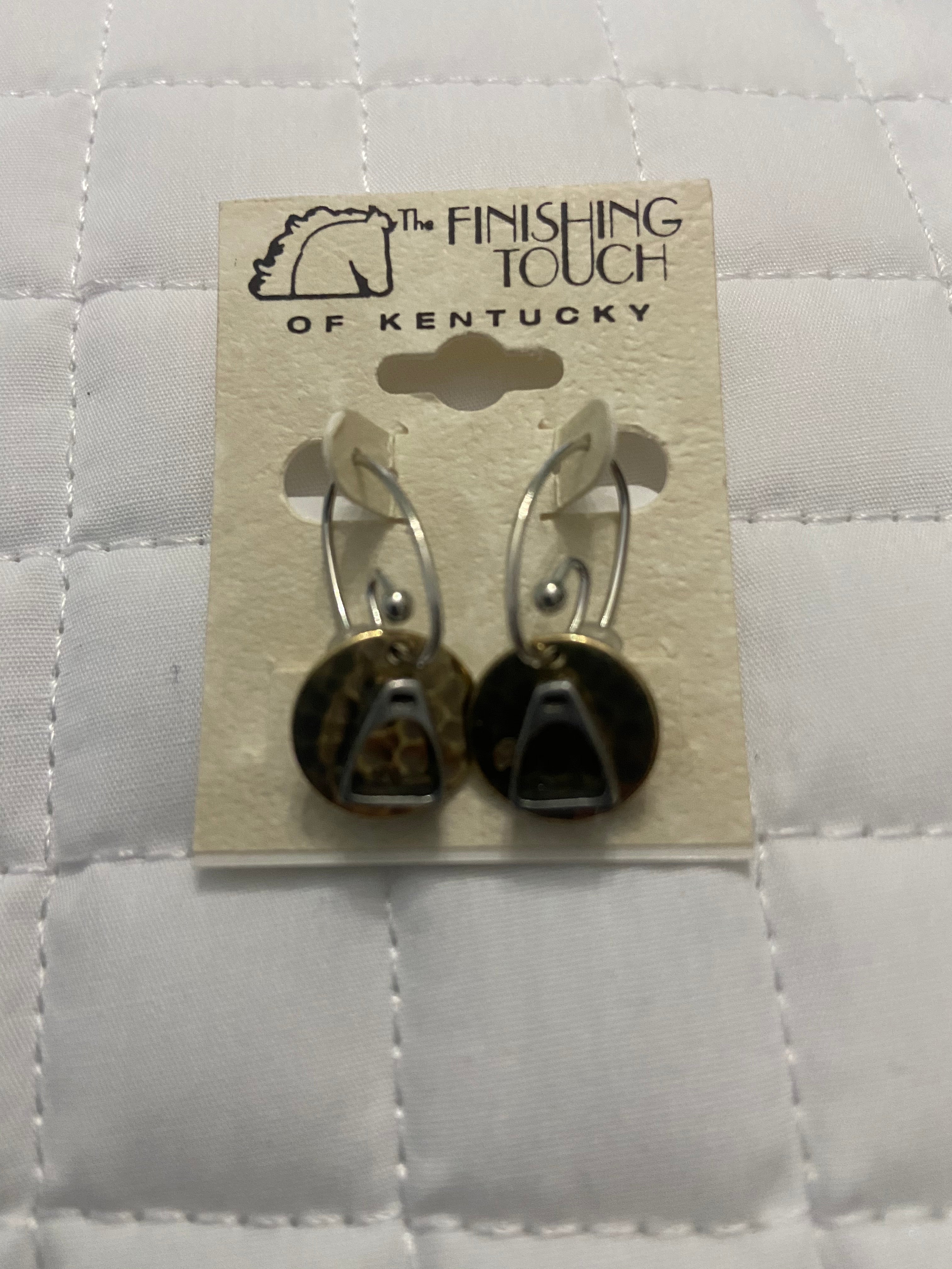 French Wire Stirrup on Hammered Disc Earrings