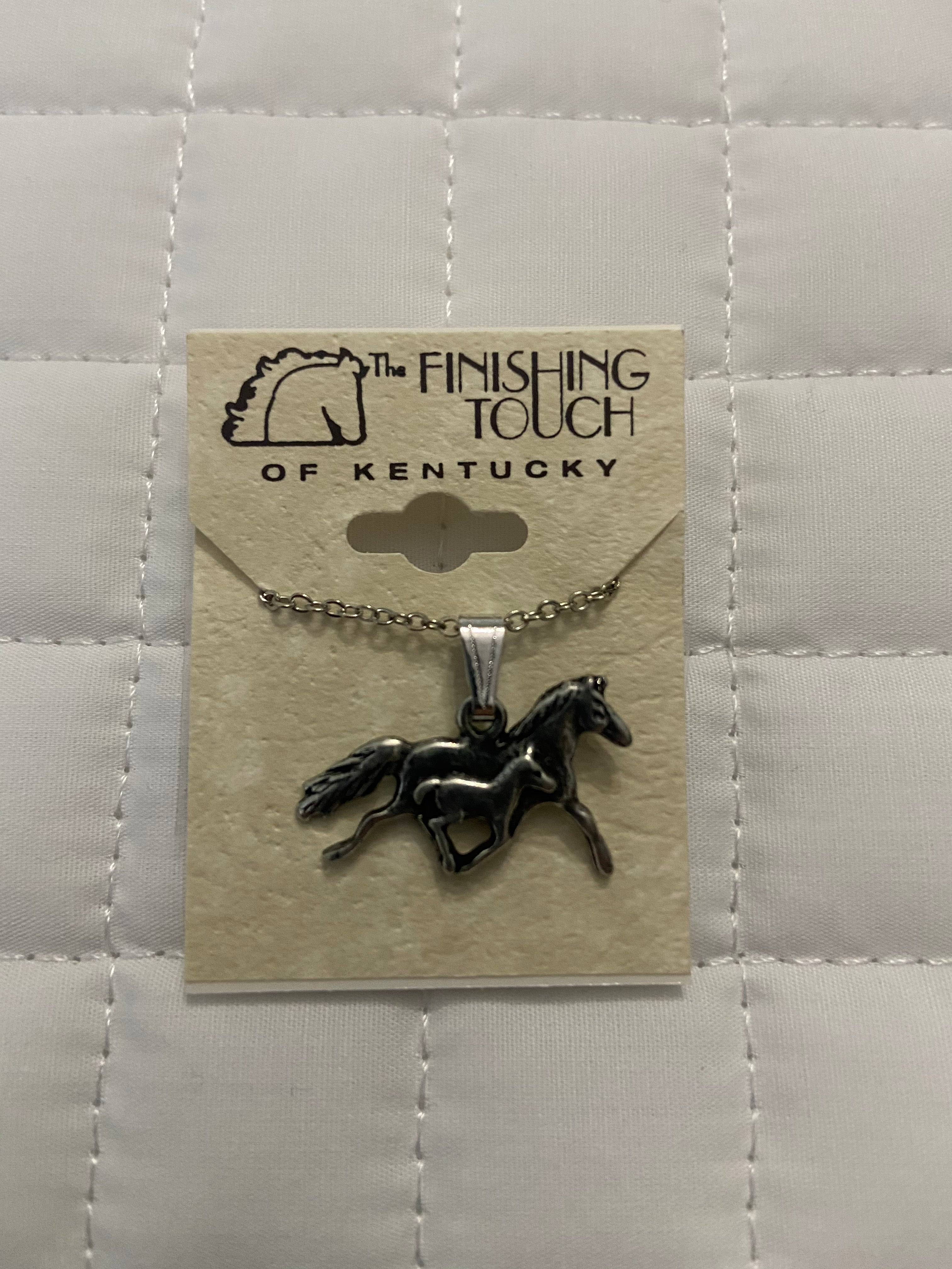 Gold Mare and Foal Necklace