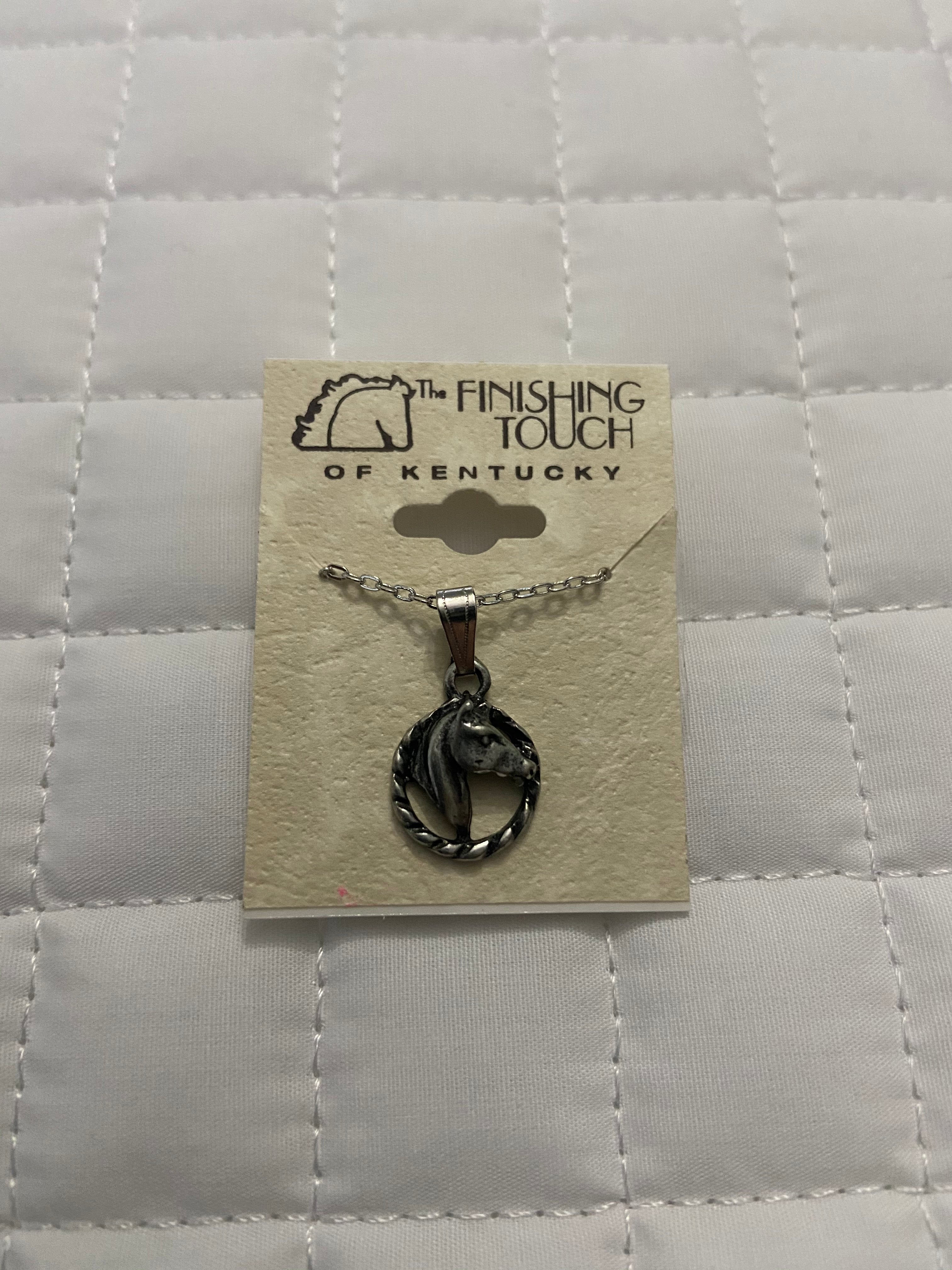Silver Horsehead in Rope Necklace