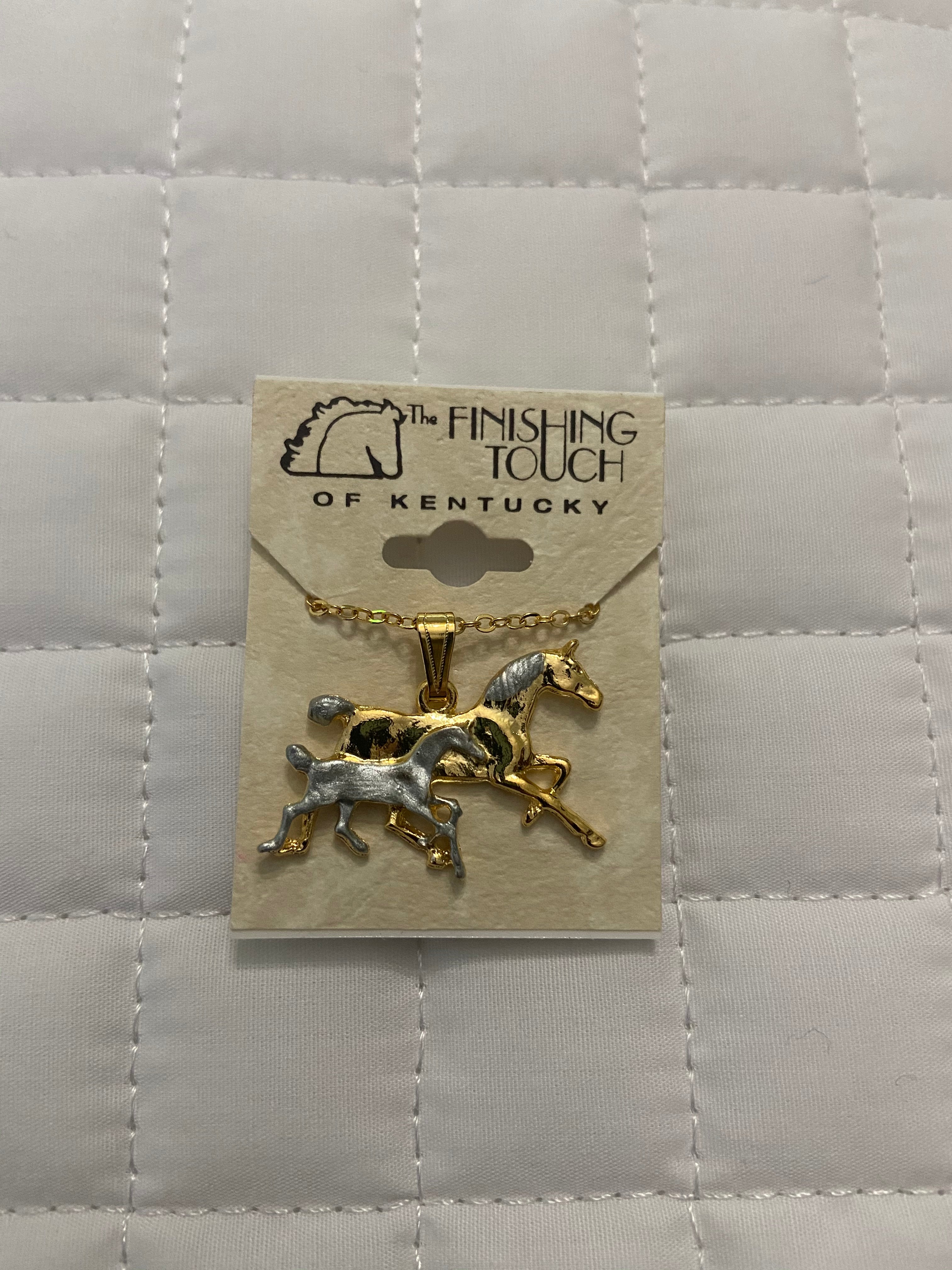 Gold / Silver Mare and Foal Necklace