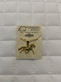 Gold Mare and Foal Necklace