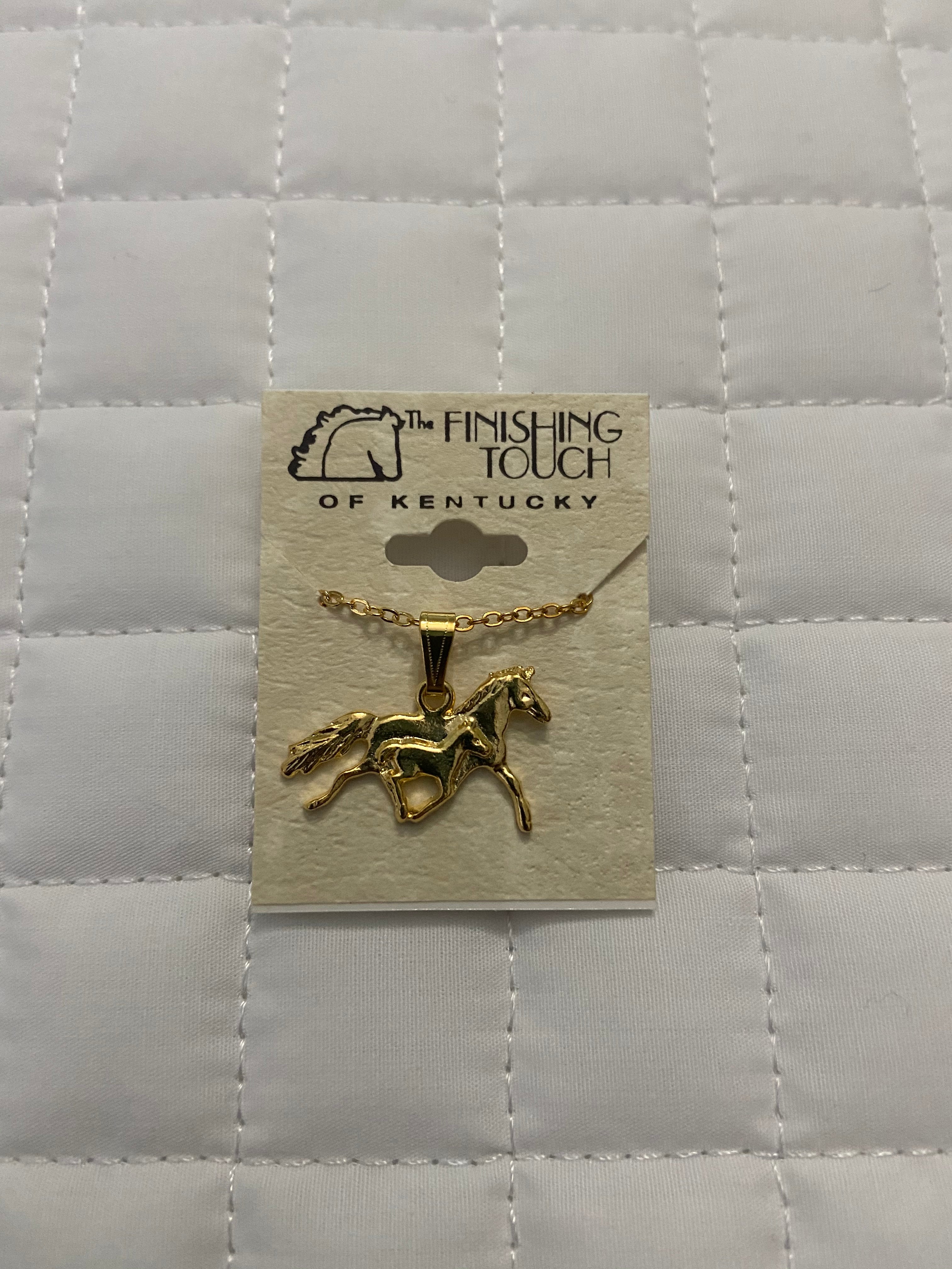 Gold Mare and Foal Necklace