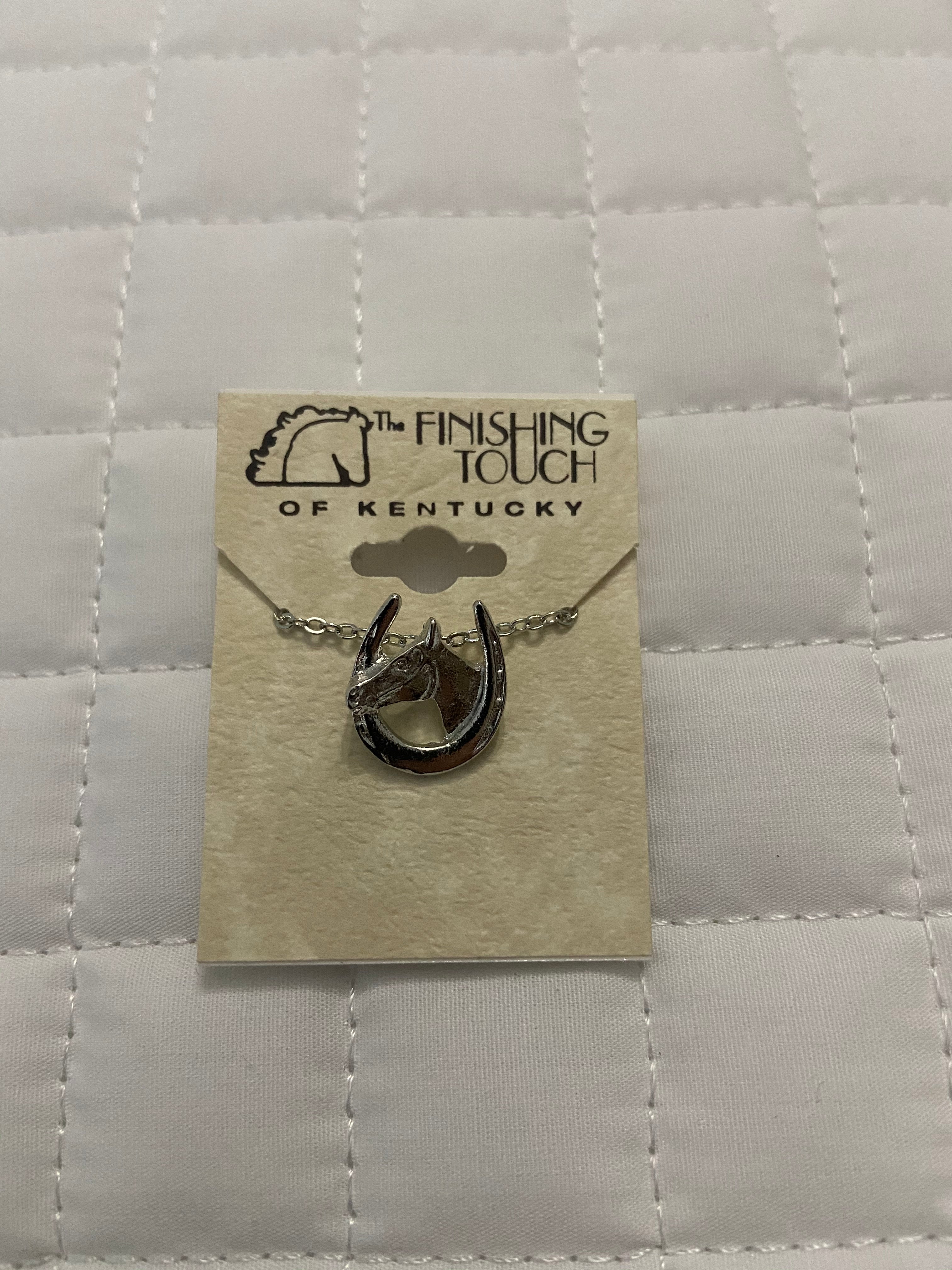 Silver Horsehead in Shoe Necklace