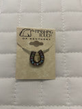 Silver Horseshoe w Crystals Necklace