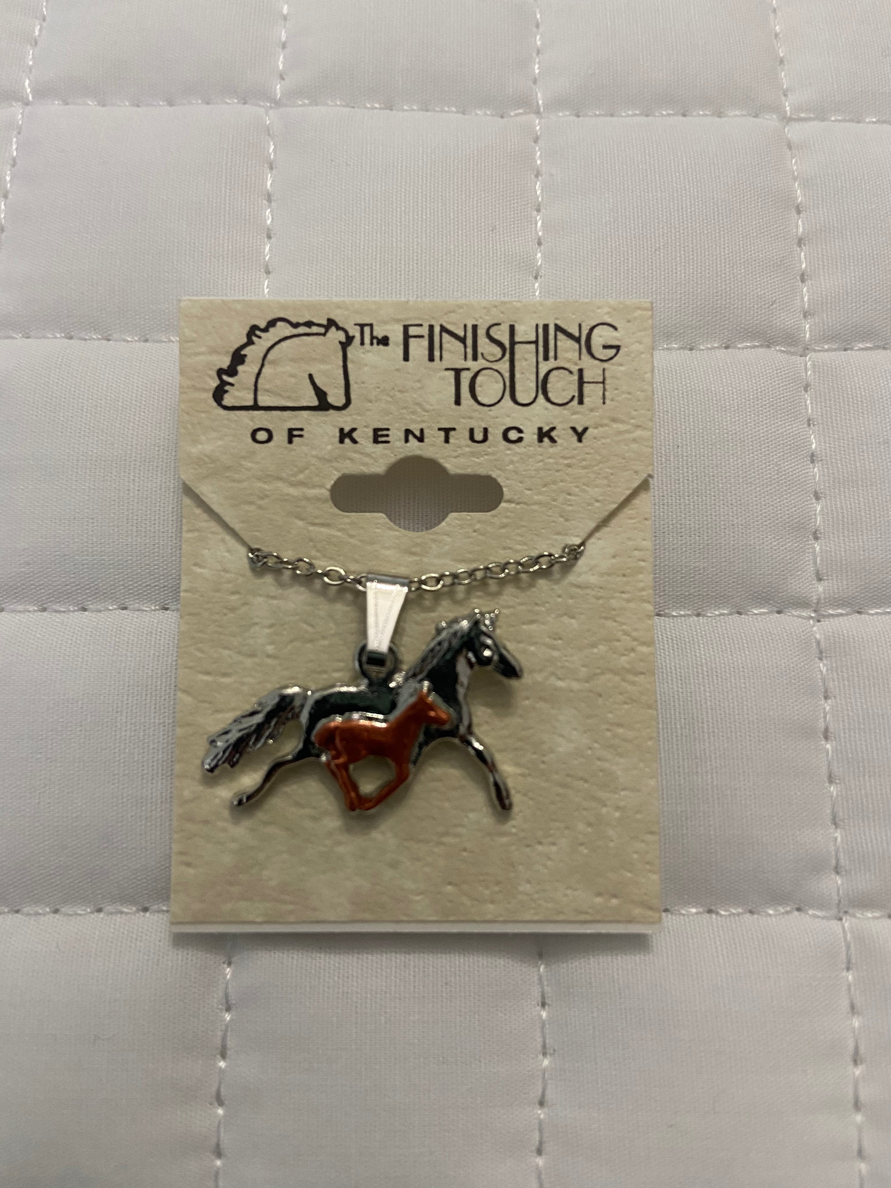 Silver / Copper Mare and Foal Necklace