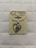 Silver Head in Heart Necklace