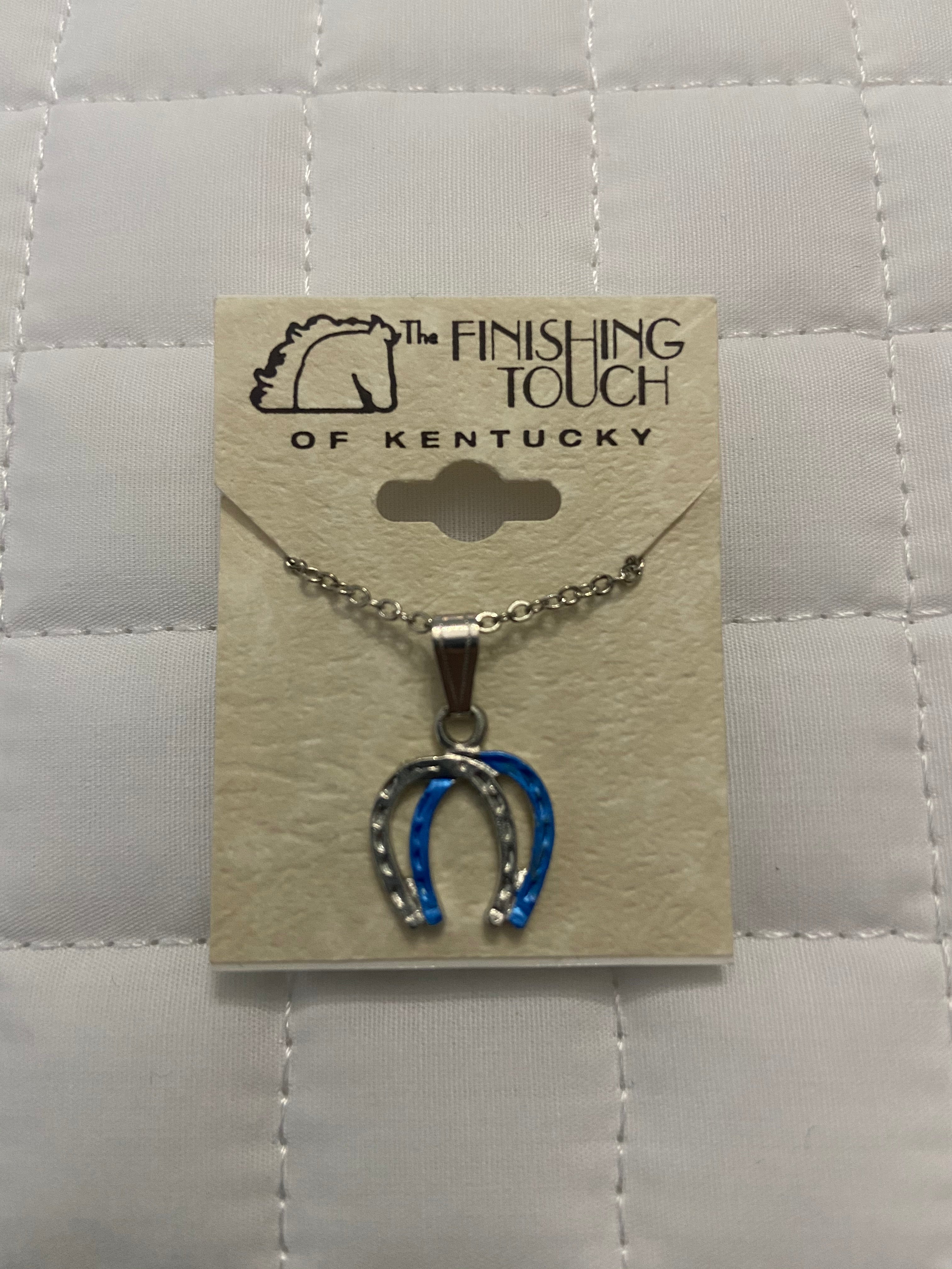 Silver / Sapphire Double Horseshoe Necklace