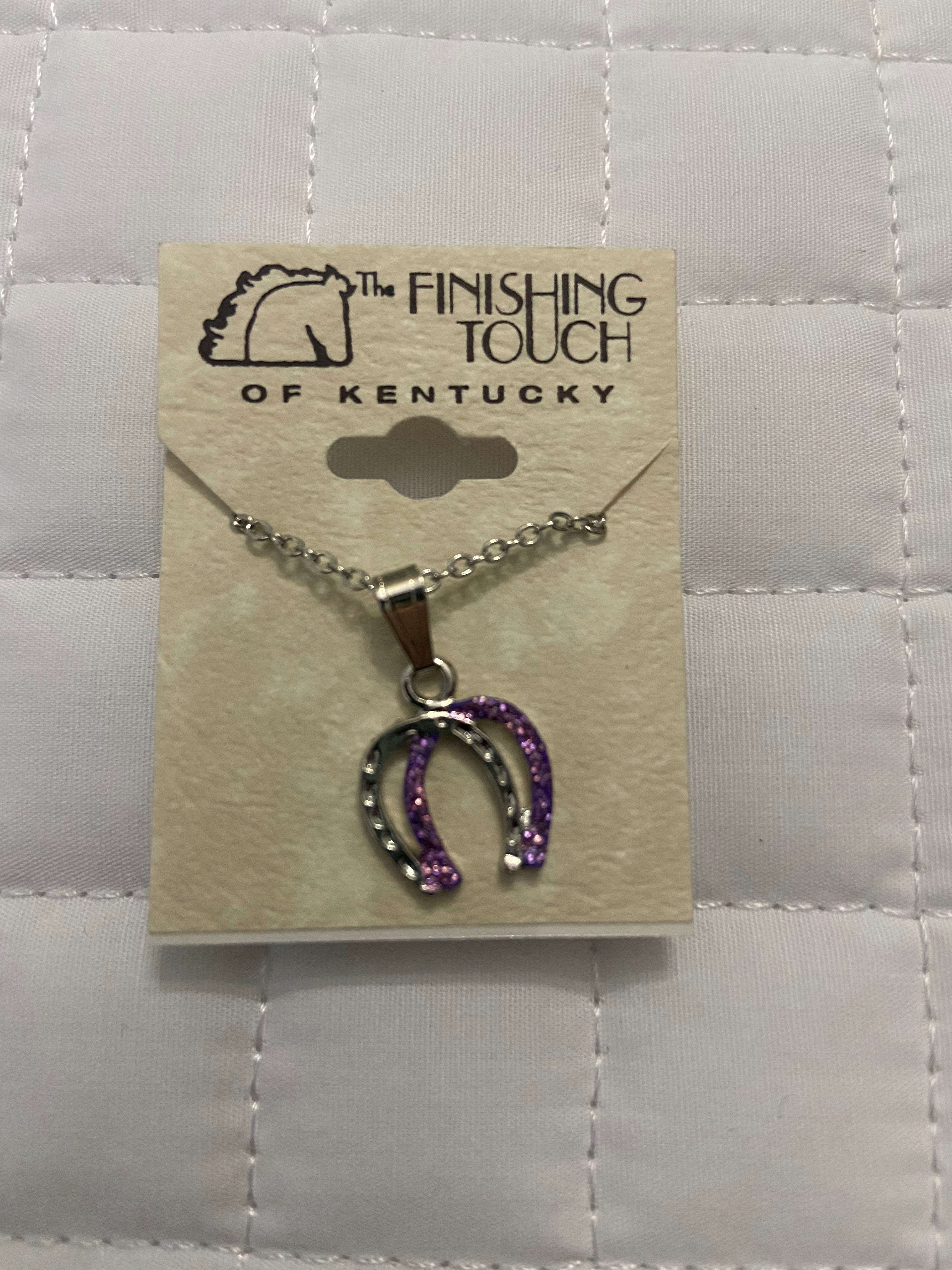 Silver Double Shoe w Purple Necklace