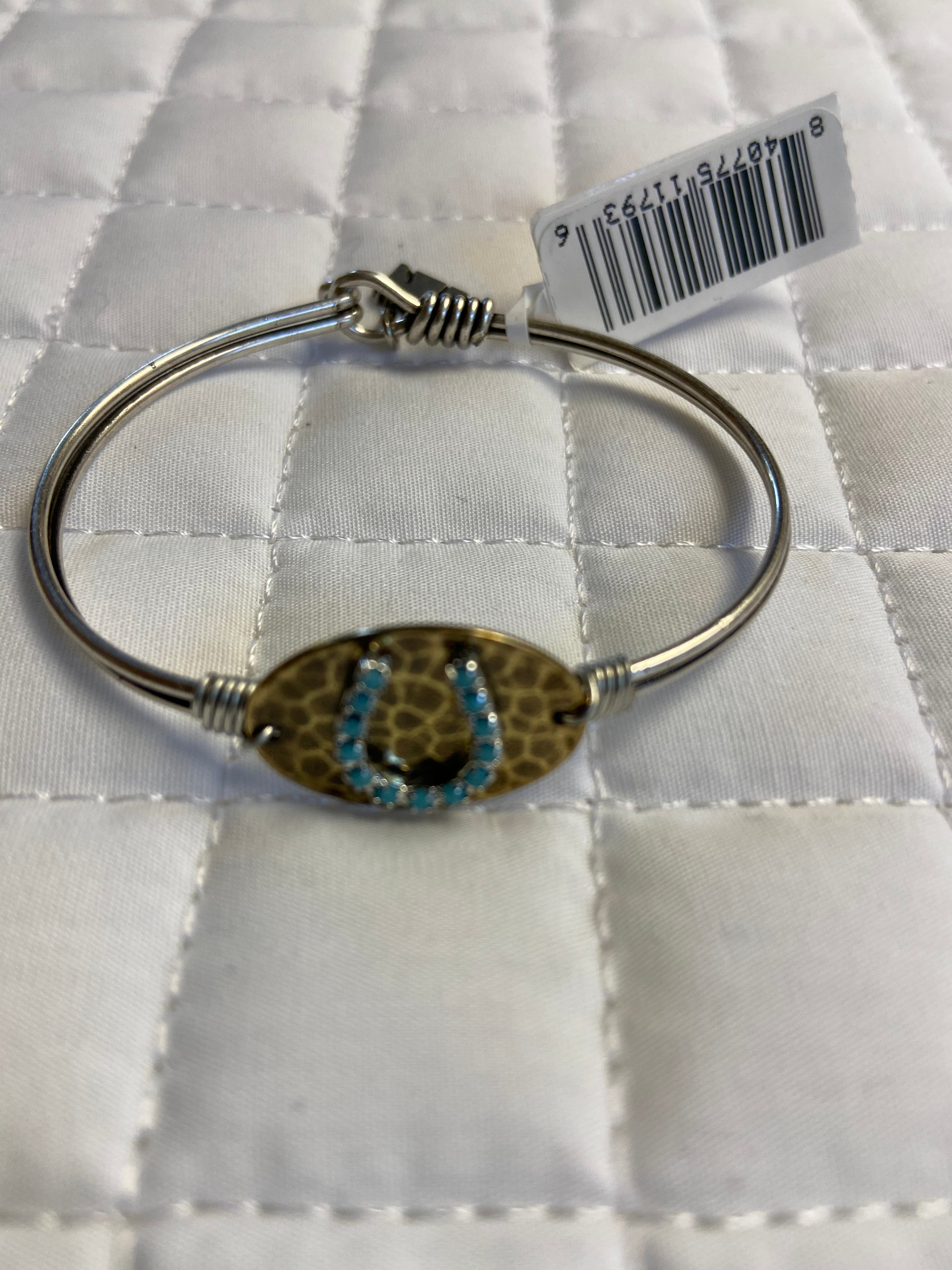 Kids Wire Bangle Horseshoe w Turquoise Bracelet