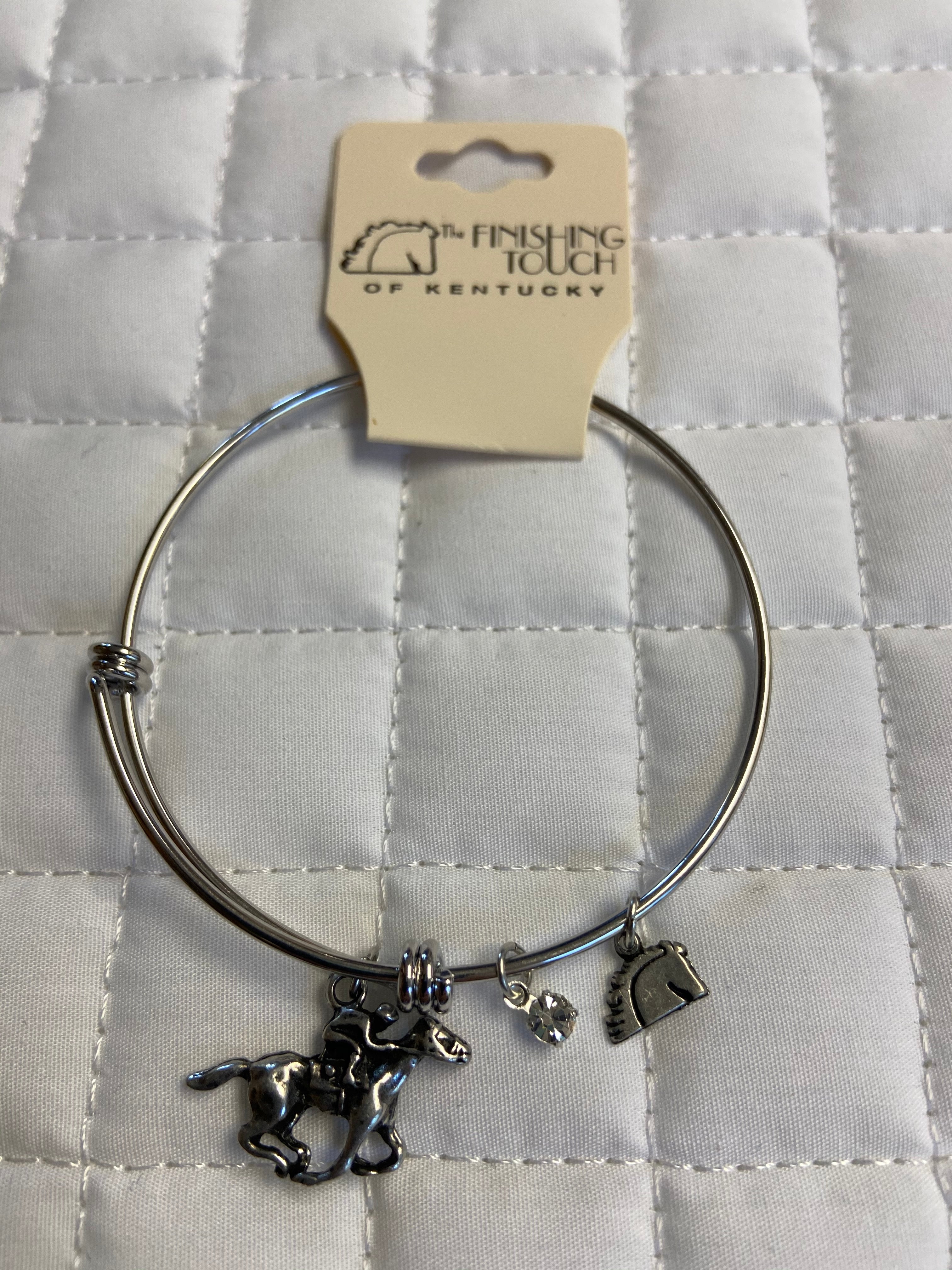 Silver Thoroughbred Bangle Bracelet