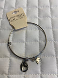 Silver Horsehead in Horseshoe Bangle Bracelet