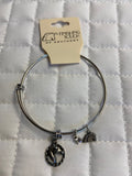 Silver Horsehead in Rope Bangle Bracelet