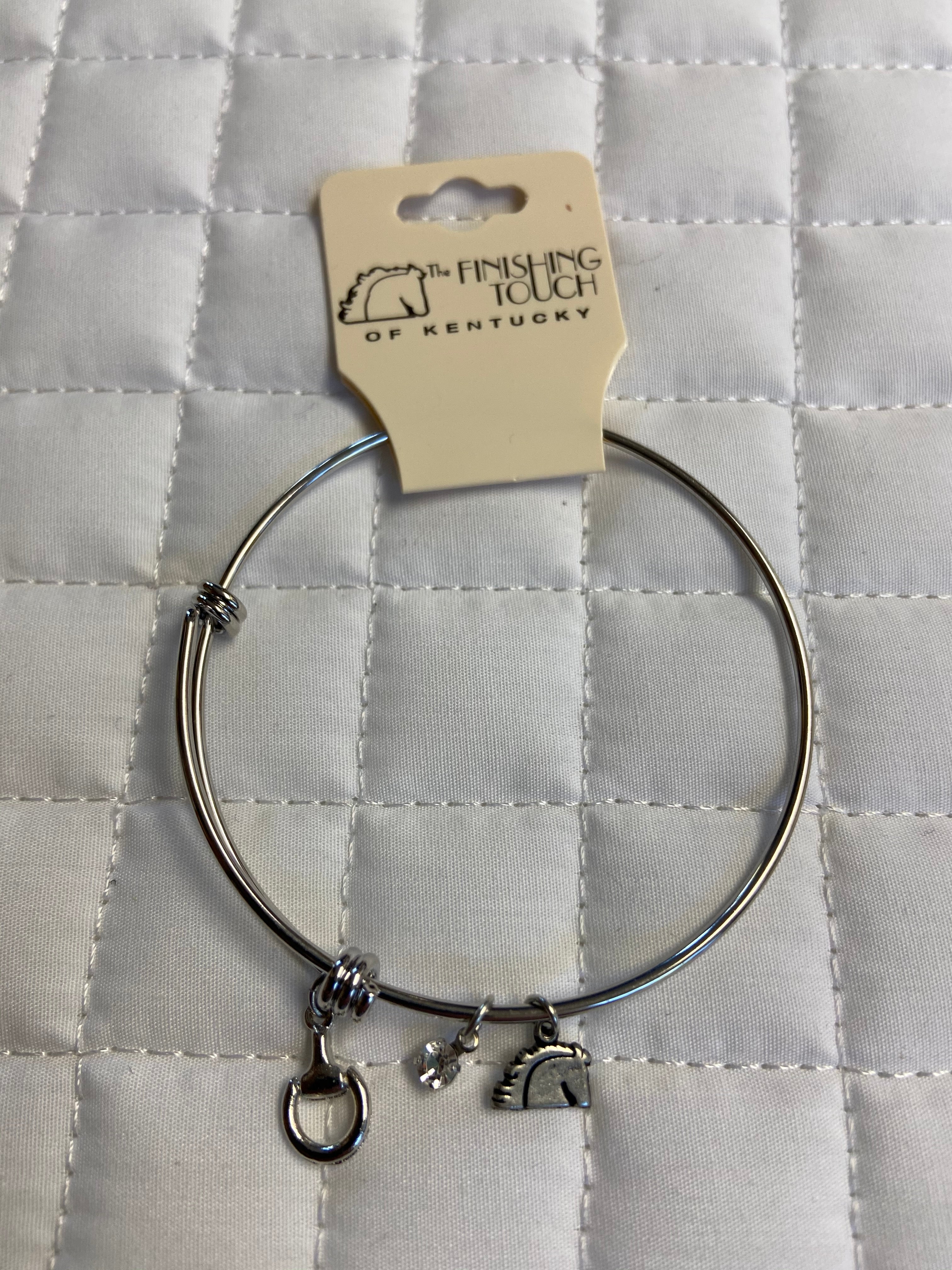Silver Snaffle Bit Bangle Bracelet
