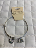 Silver Horseshoe w Turquoise Bangle Bracelet