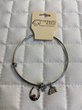 Silver Horseshoe w Pink Bangle Bracelet